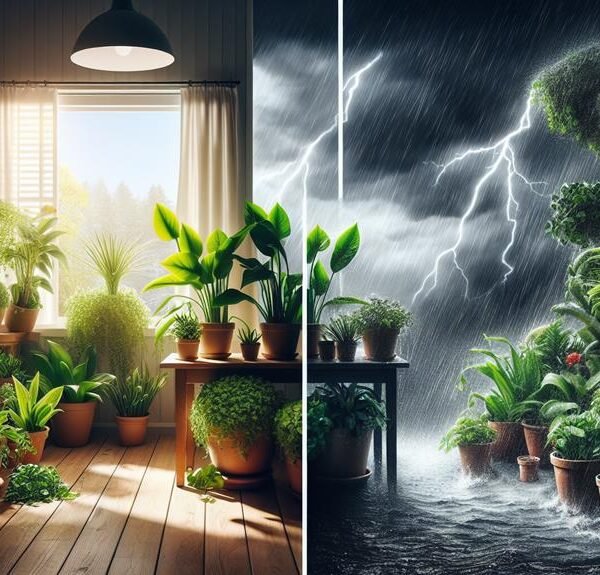 comparing indoor and outdoor plants