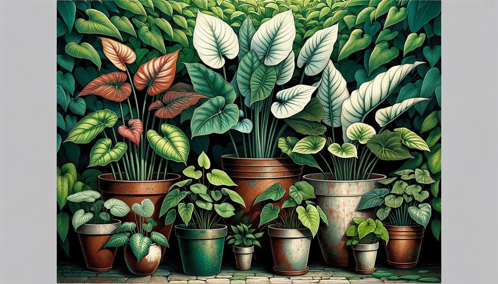 indoor garden syngonium varieties