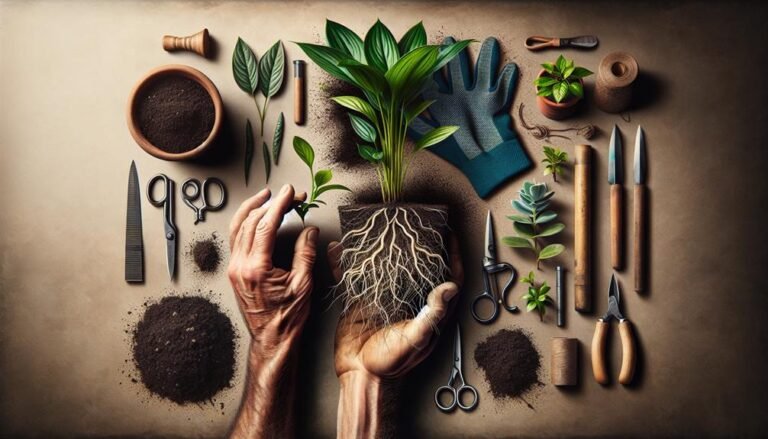 repotting houseplants with care