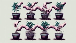 repotting houseplants with care