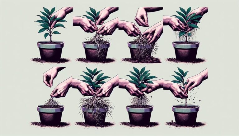 repotting houseplants with care