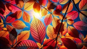 vibrant autumn leaves display